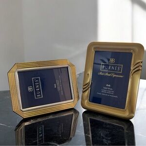 Solid Brass Photo Frames 2 MCM Burnes 4x6  New Vintage  | Classic & Elegant